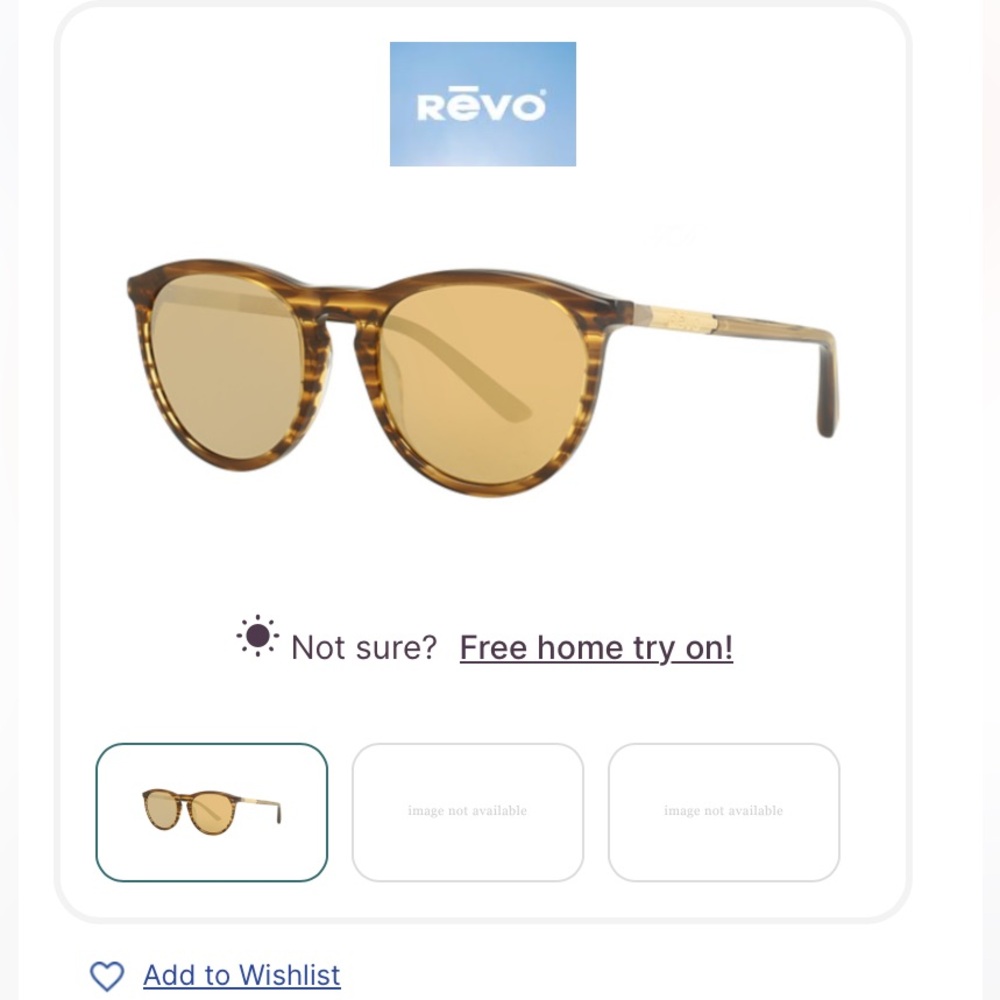 Brand new REVO sunglasses amber moon